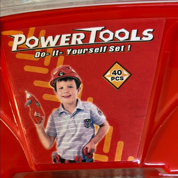 Power Tools Toy Set with Orange and Red Case with 40 pieces - Picture 2 of 4